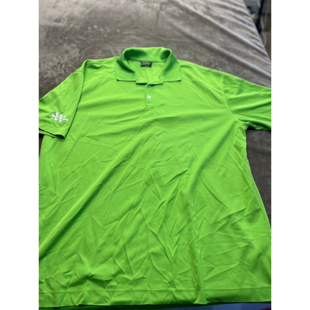 Nike Golf Mens XXL Polo Shirt Lime Green‎ Short Sleeve Performance Athletic Top